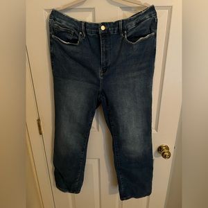 Good American Medium Wash Always Fits Straight Jeans
